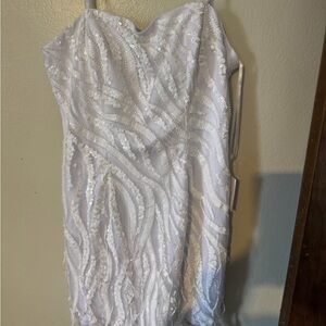 Elegant Sequin White Dress